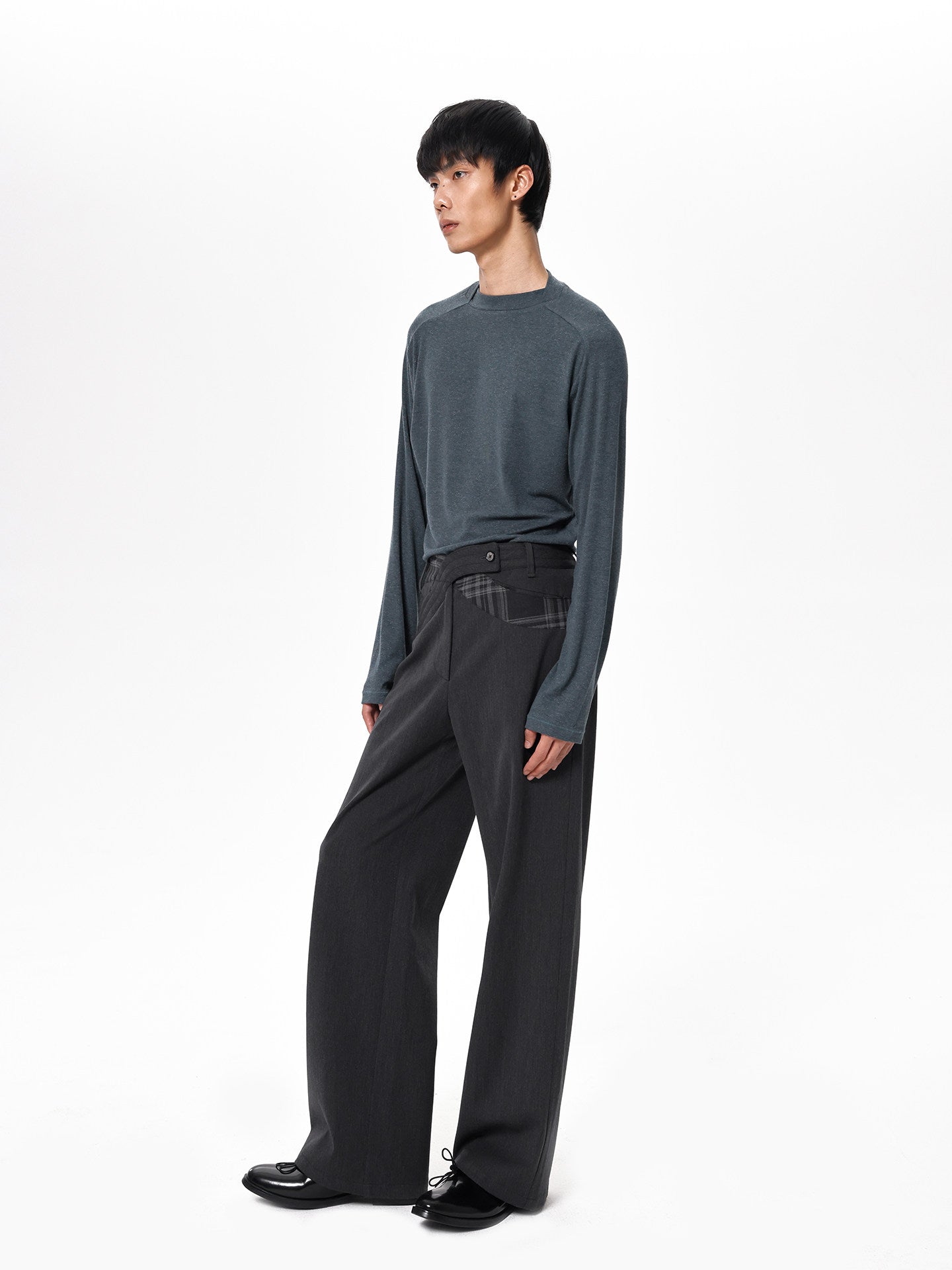 Checkered Straight-Leg Pants