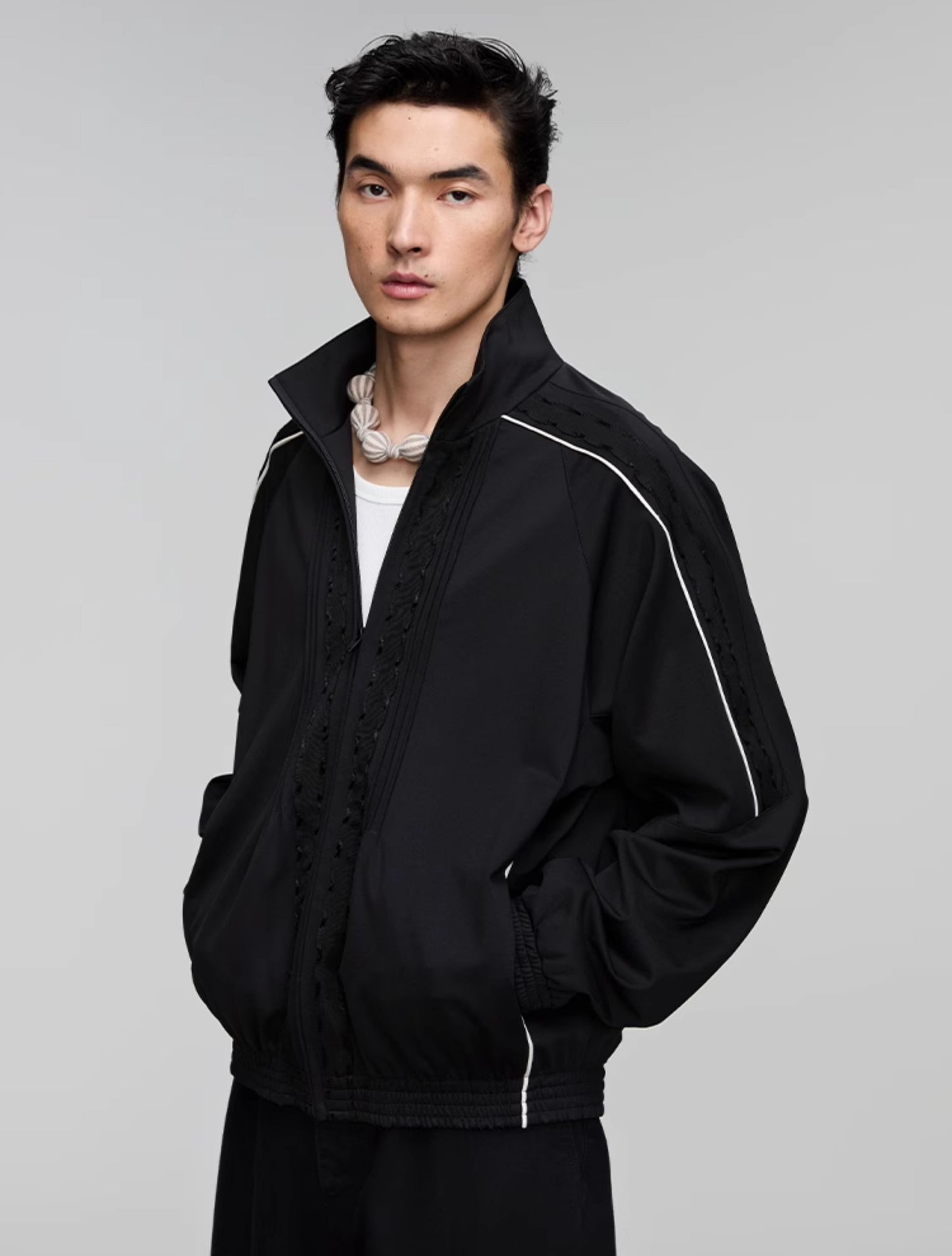 Decorative ribbon sports casual jacket