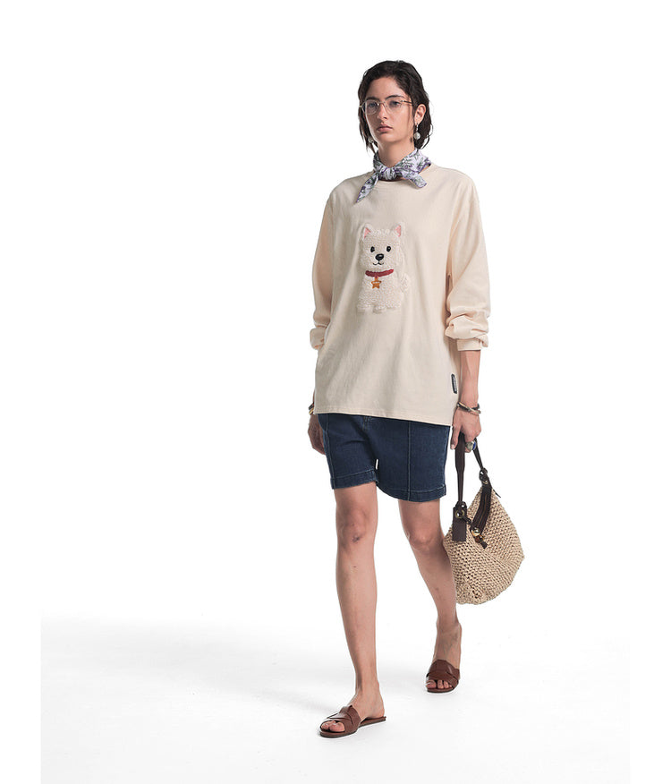 Appliqué embroidery T-shirt