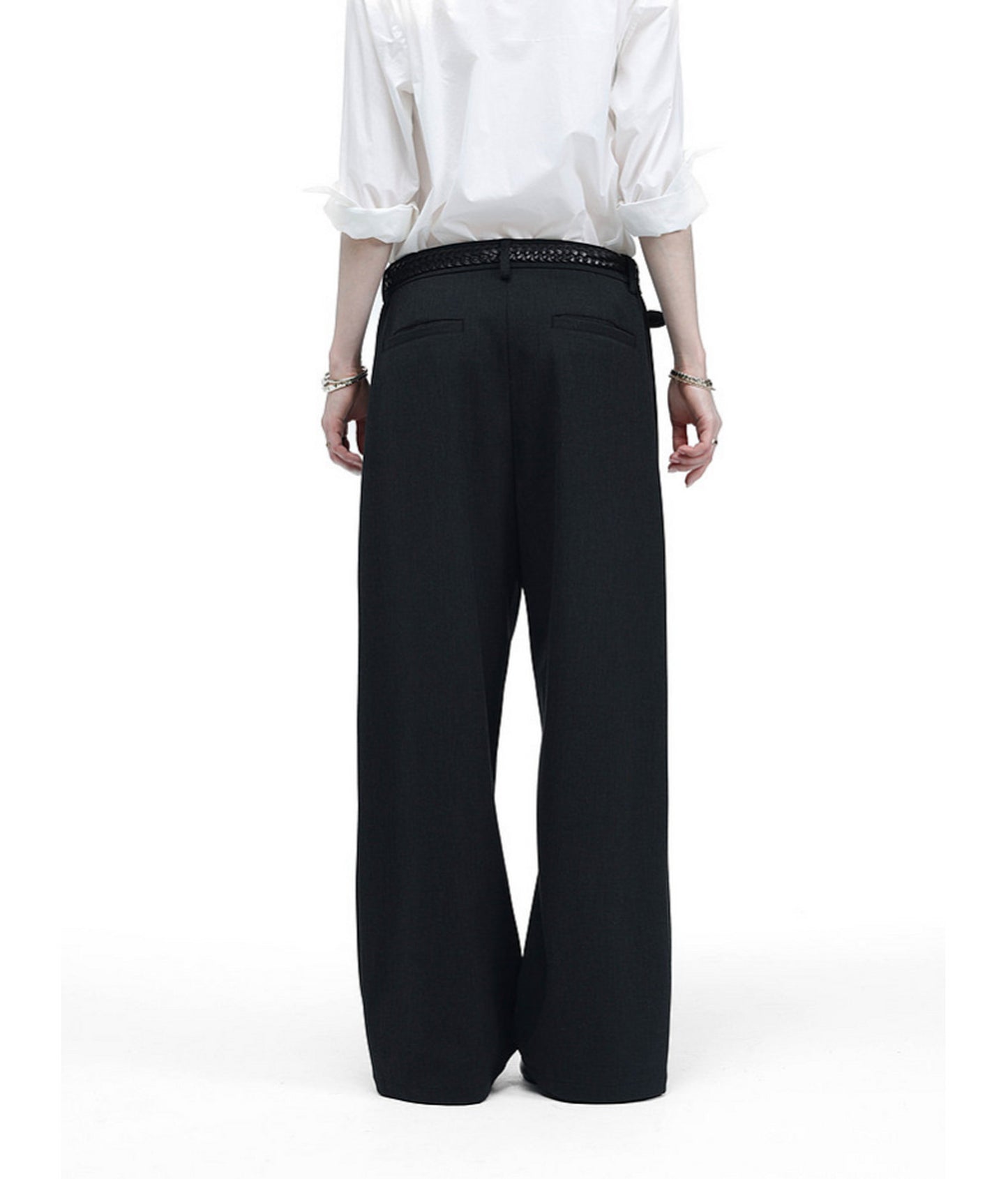 Vintage-Style Pleated Casual Pants