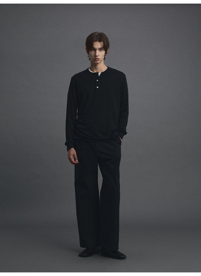 Merino Wool Henley-Neck Standard T-Shirt