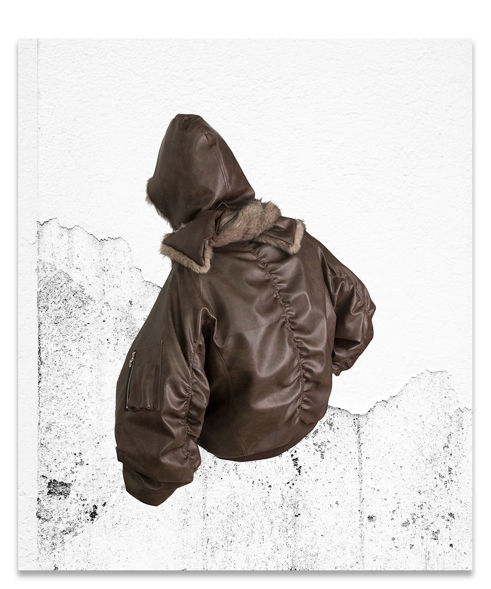 Detachable Scarf Bomber Jacket