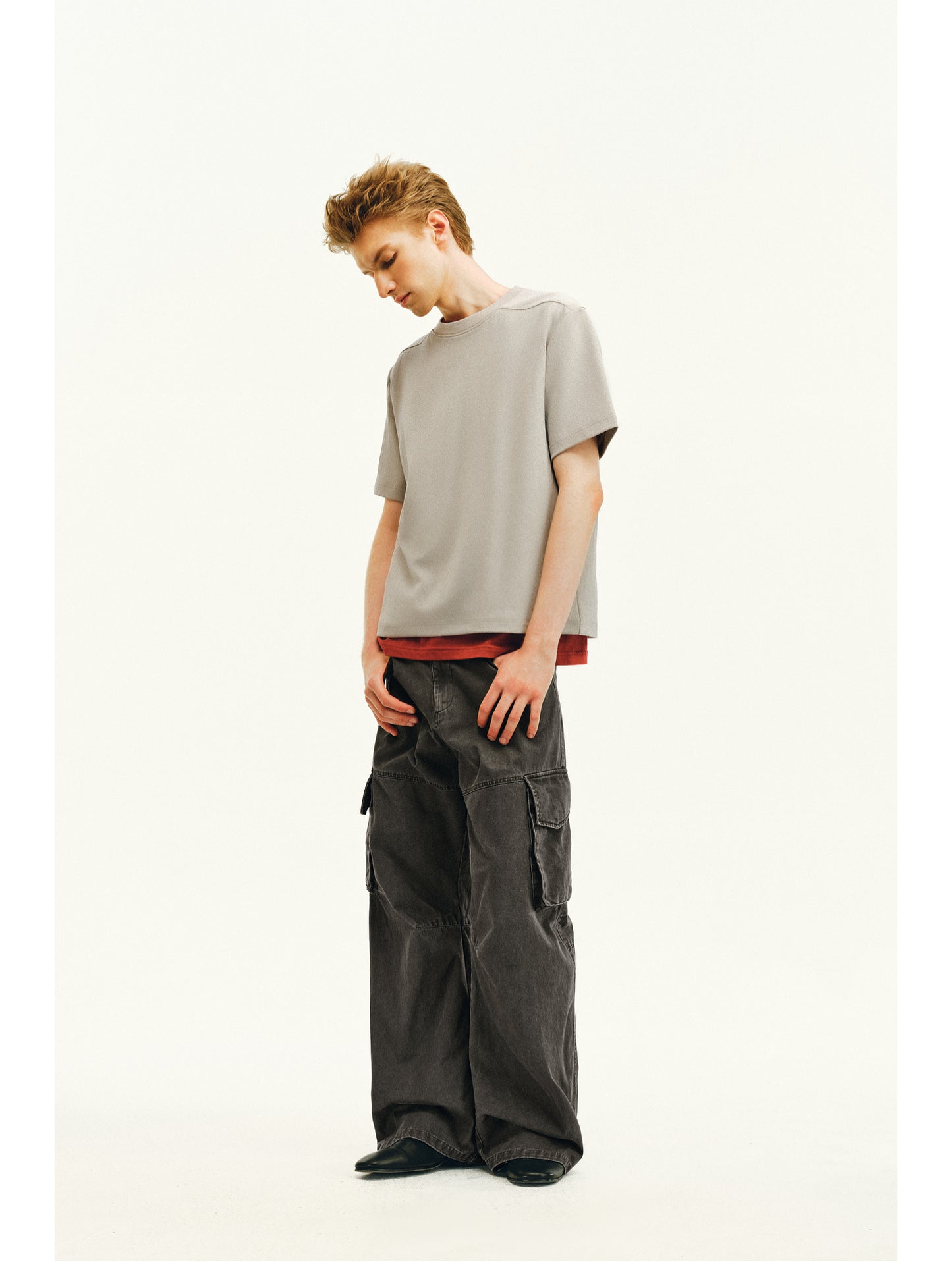 Damage-Washed Casual Pants