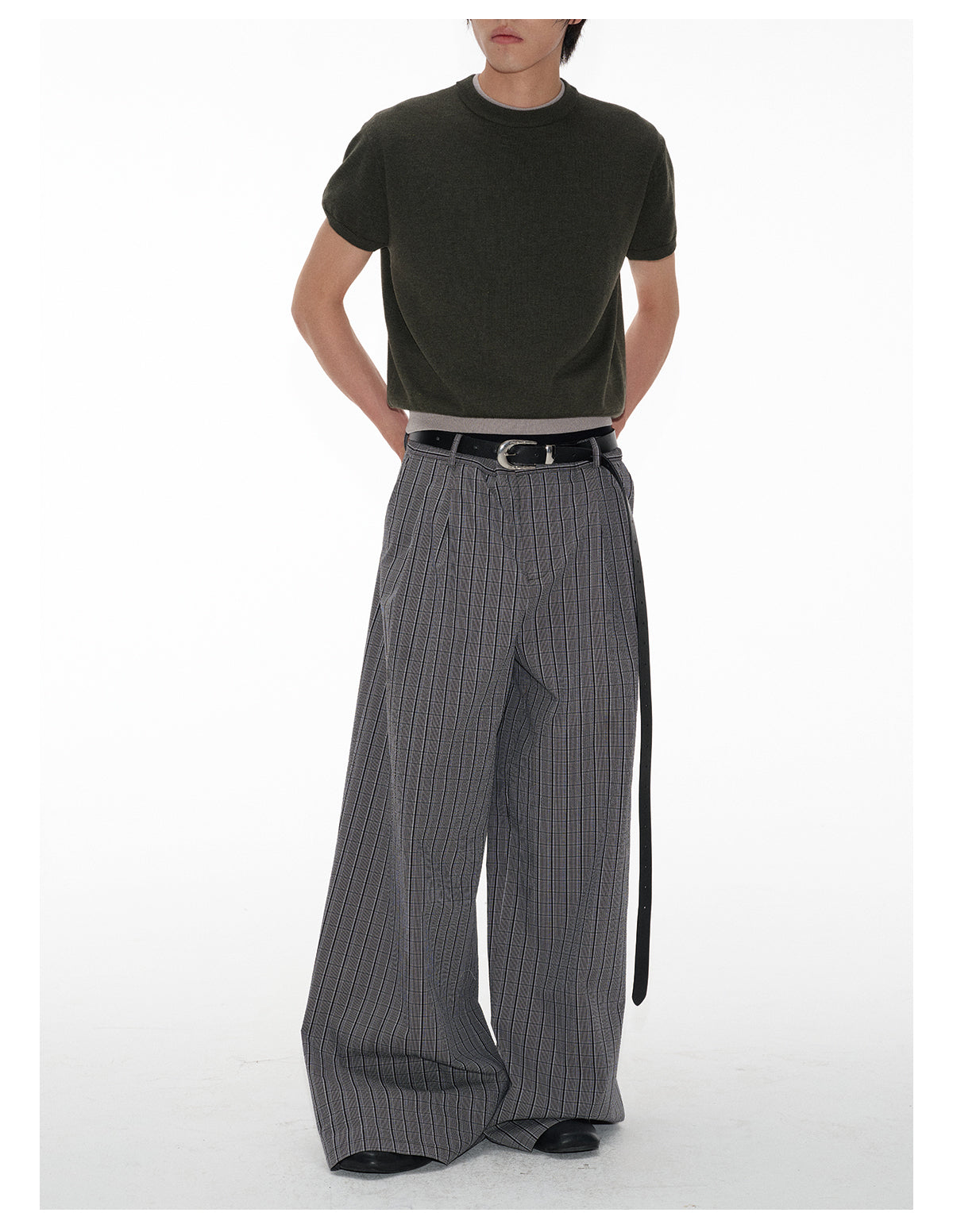 Waist Pleats Wide Leg Pants