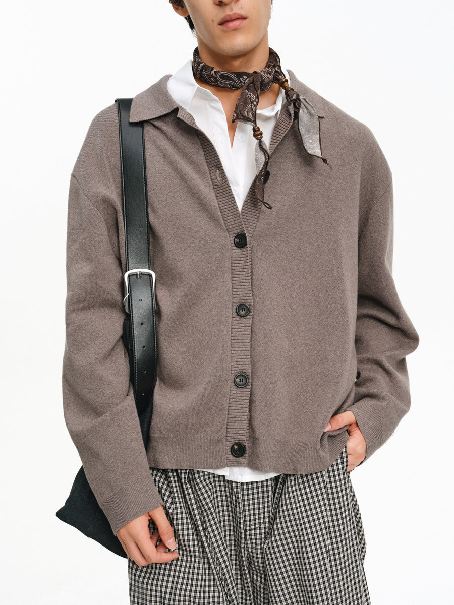 버튼 다운 카디건