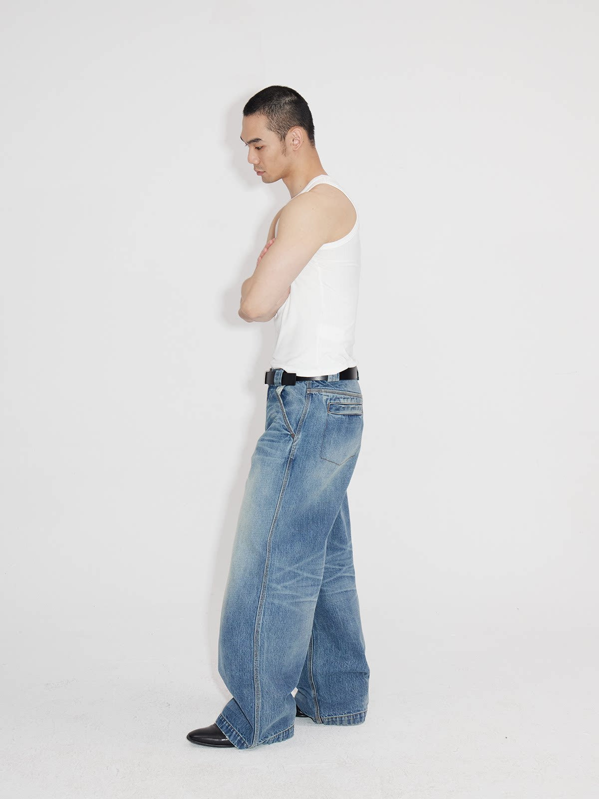 Asymmetrical Flap Jeans