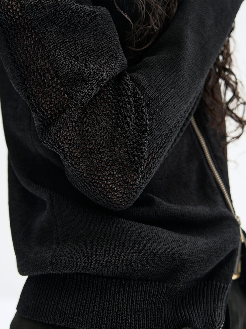 Cardigan with fitted hood