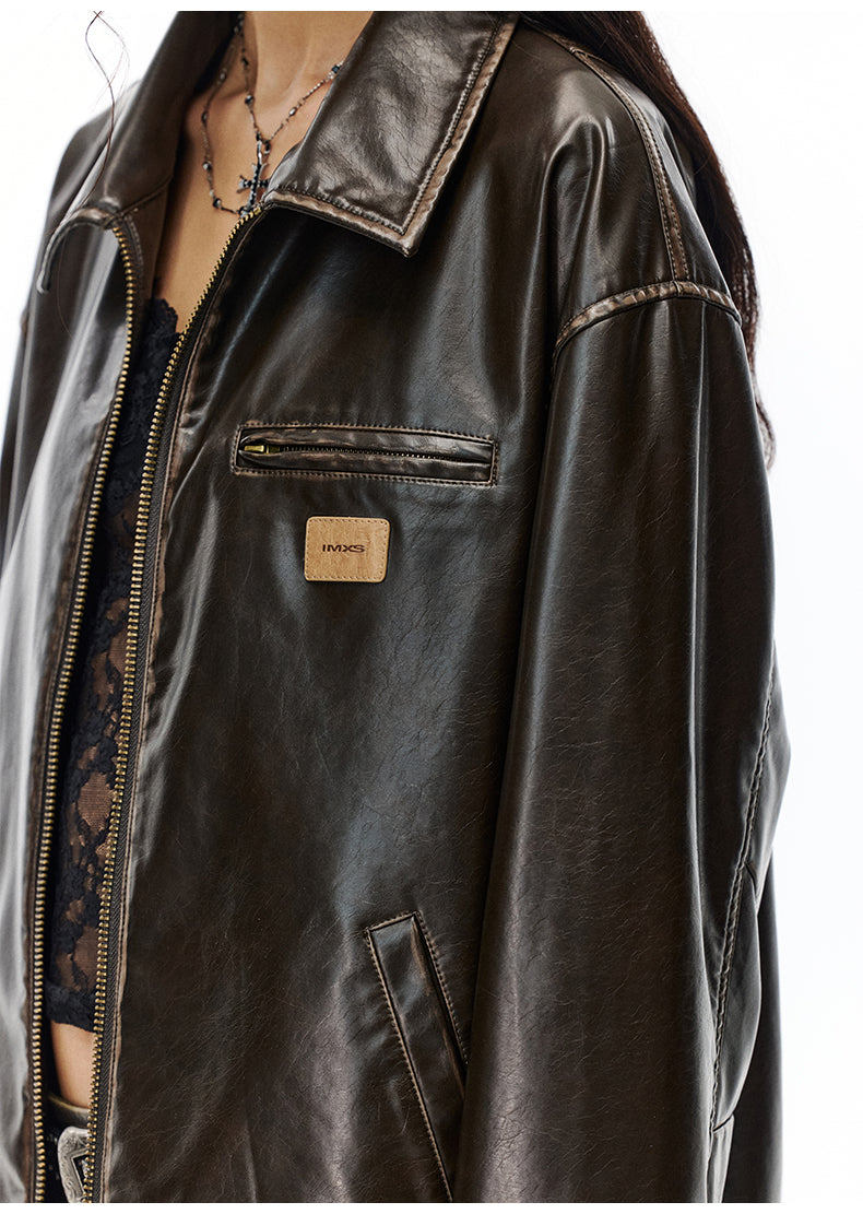 Vintage PU Leather Jacket