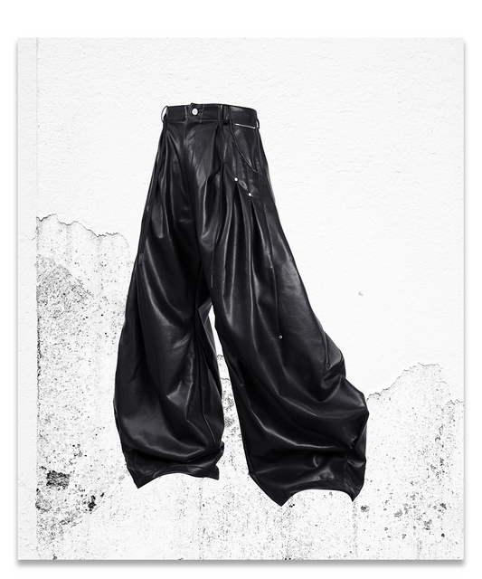 Stud Button Leather Pants