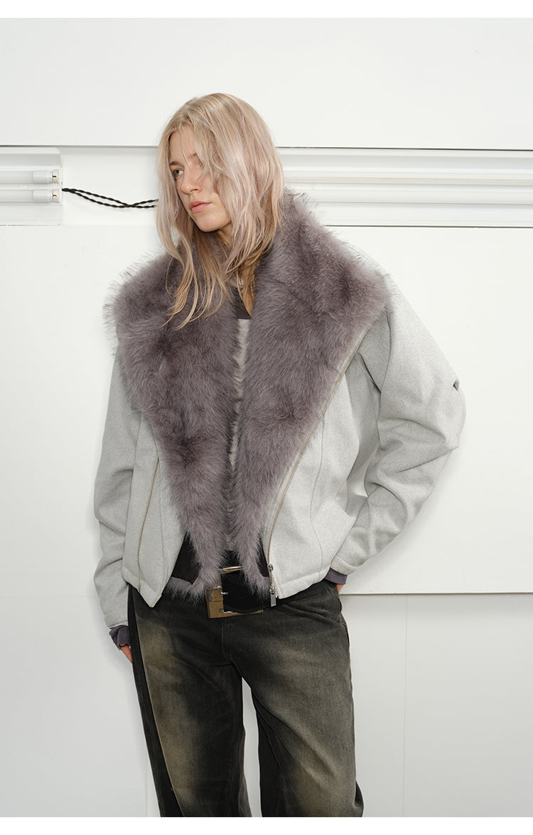 Detachable fur collar Thick jacket