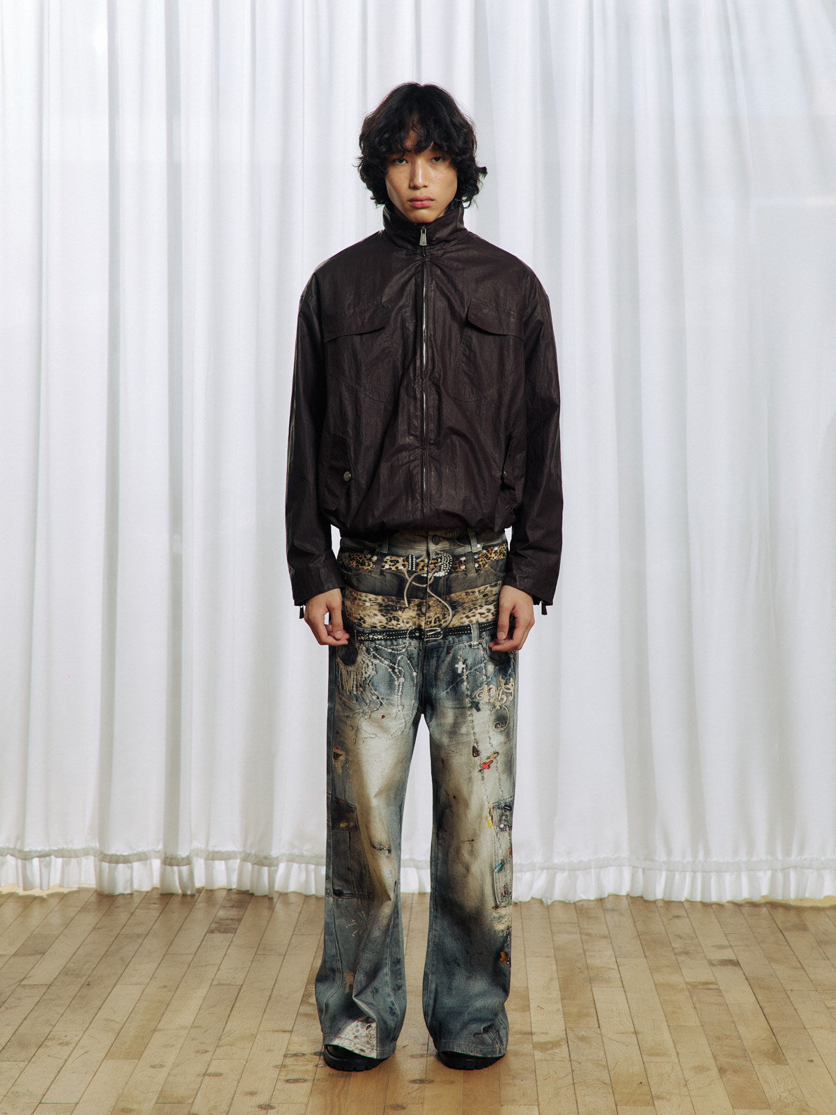 Waxed Leather Coated Jacket