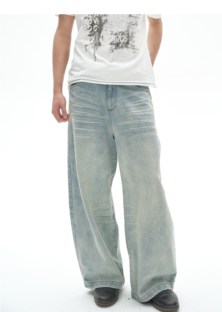 Water Ripple Denim Pants