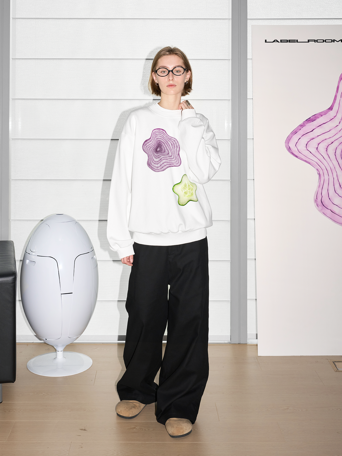 Printed Crew Neck Sweatshirt