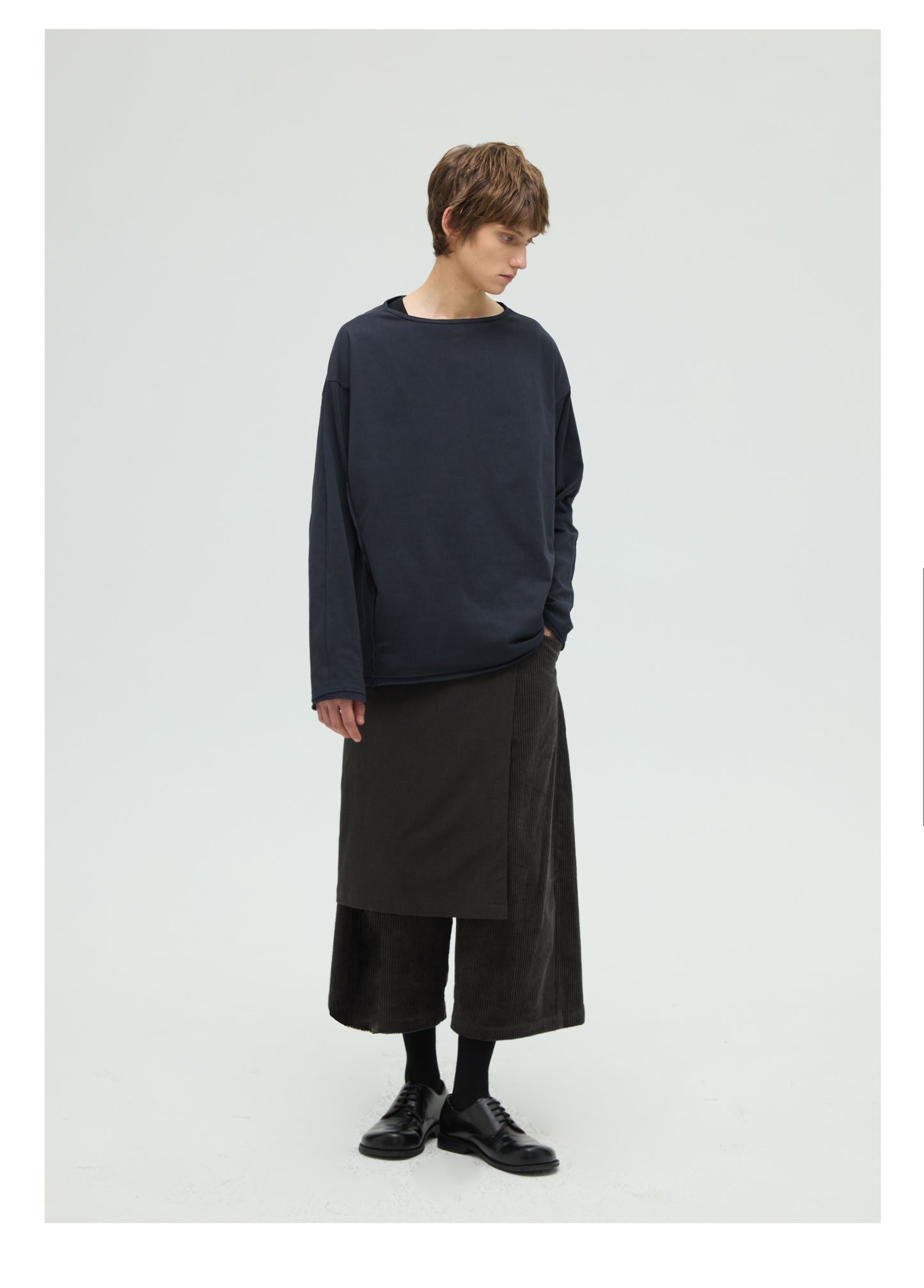 Stitched Boat Neck T-Shirt