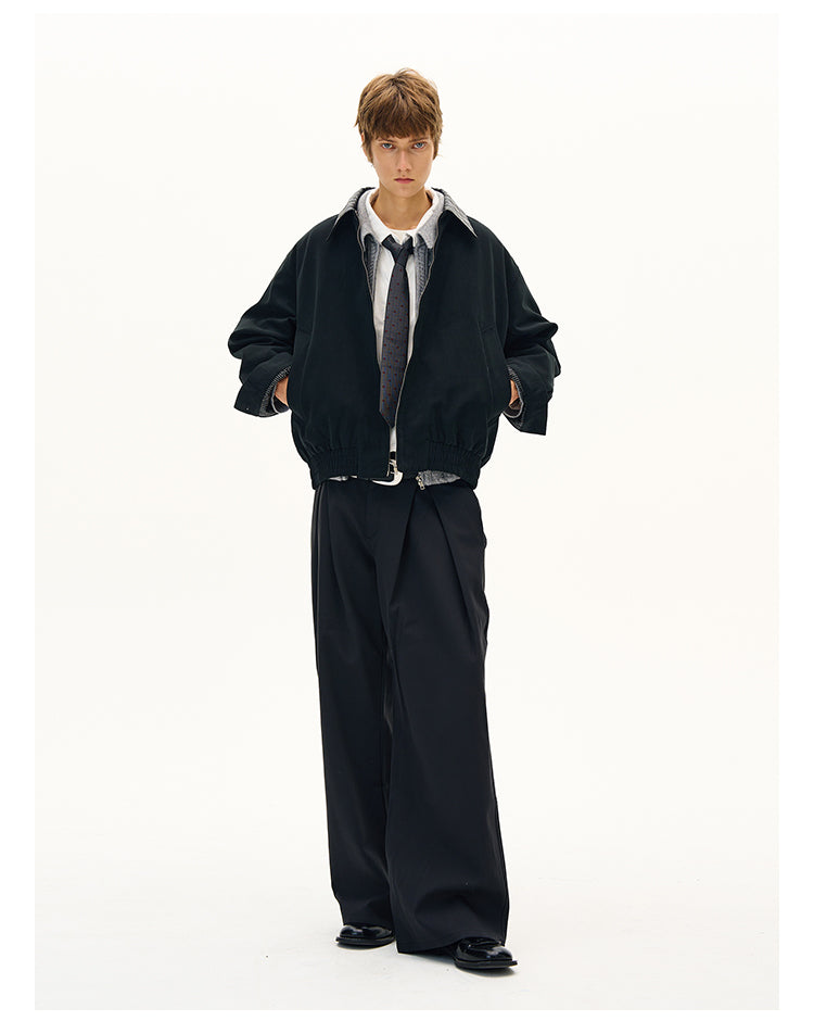 Diamond Leather Collar Jacket