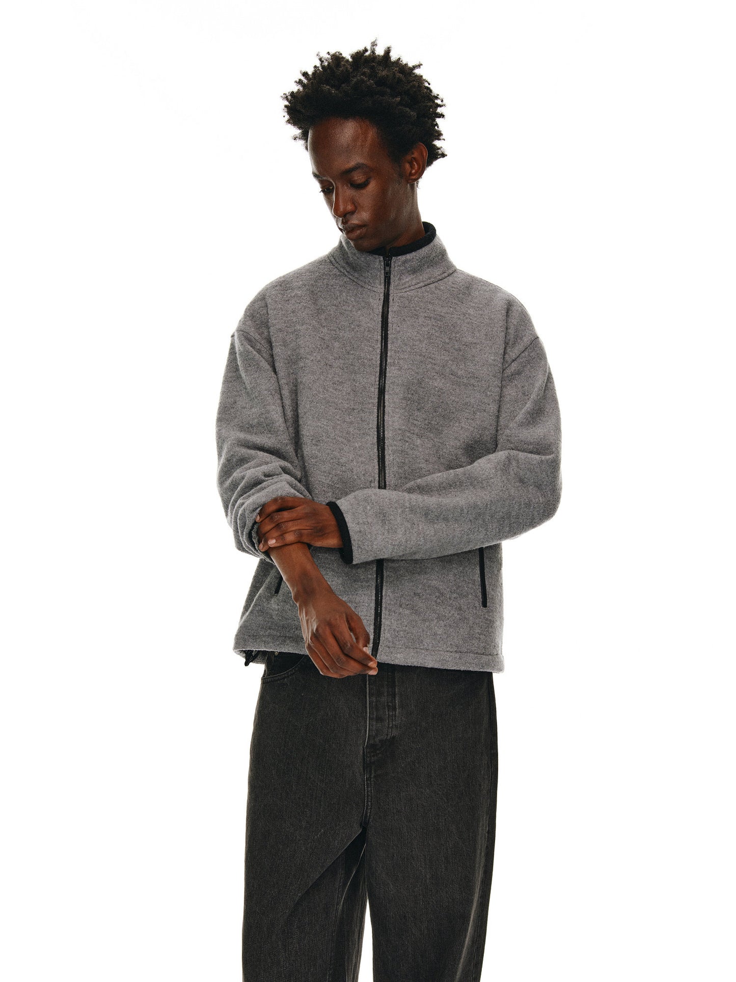 Unisex Wool Zipper Jacket