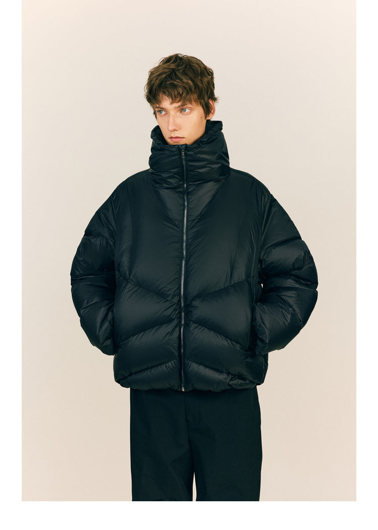 Down jacket with detachable hood