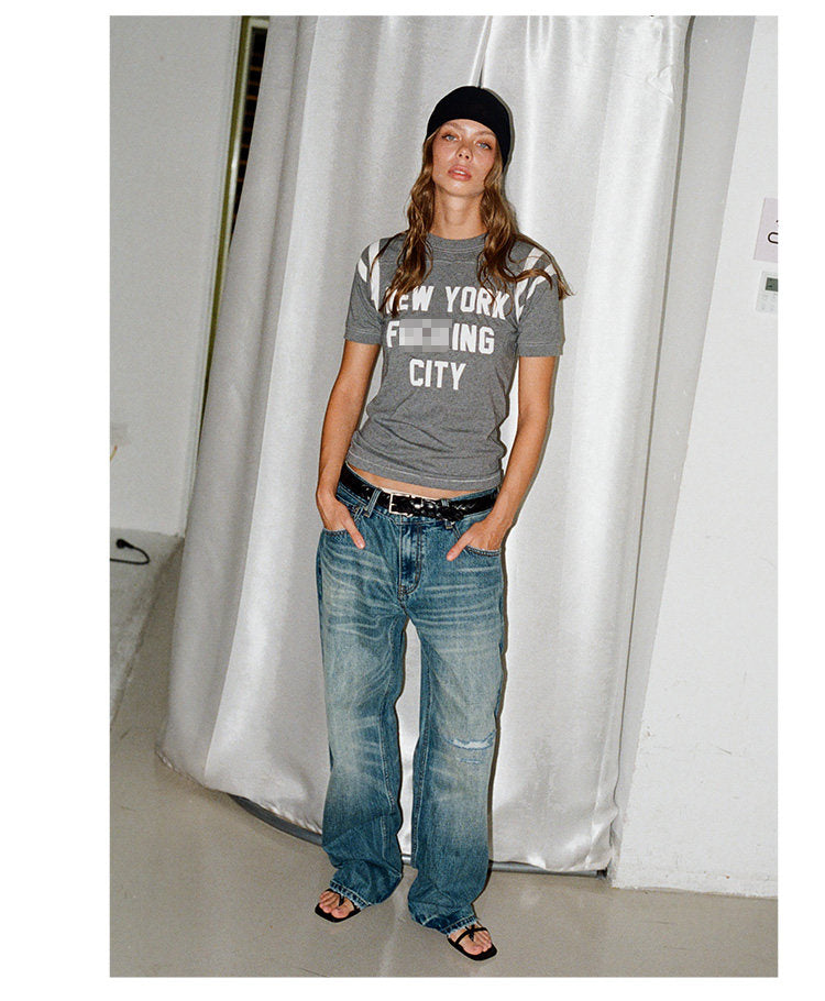 Vintage Washed Denim Jeans