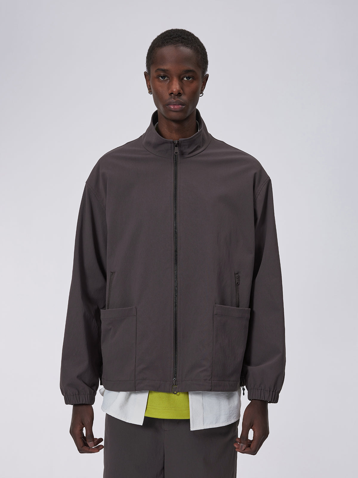 Stand collar zip-up jacket