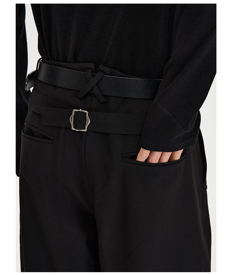 Pleated Wide Casual Pants