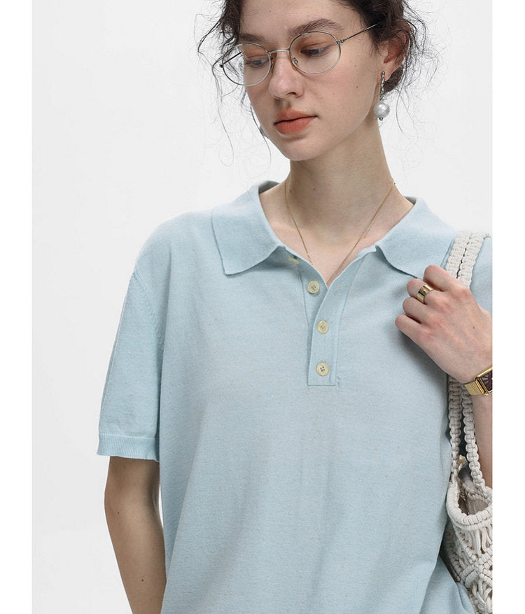Simple Knit Polo Shirt