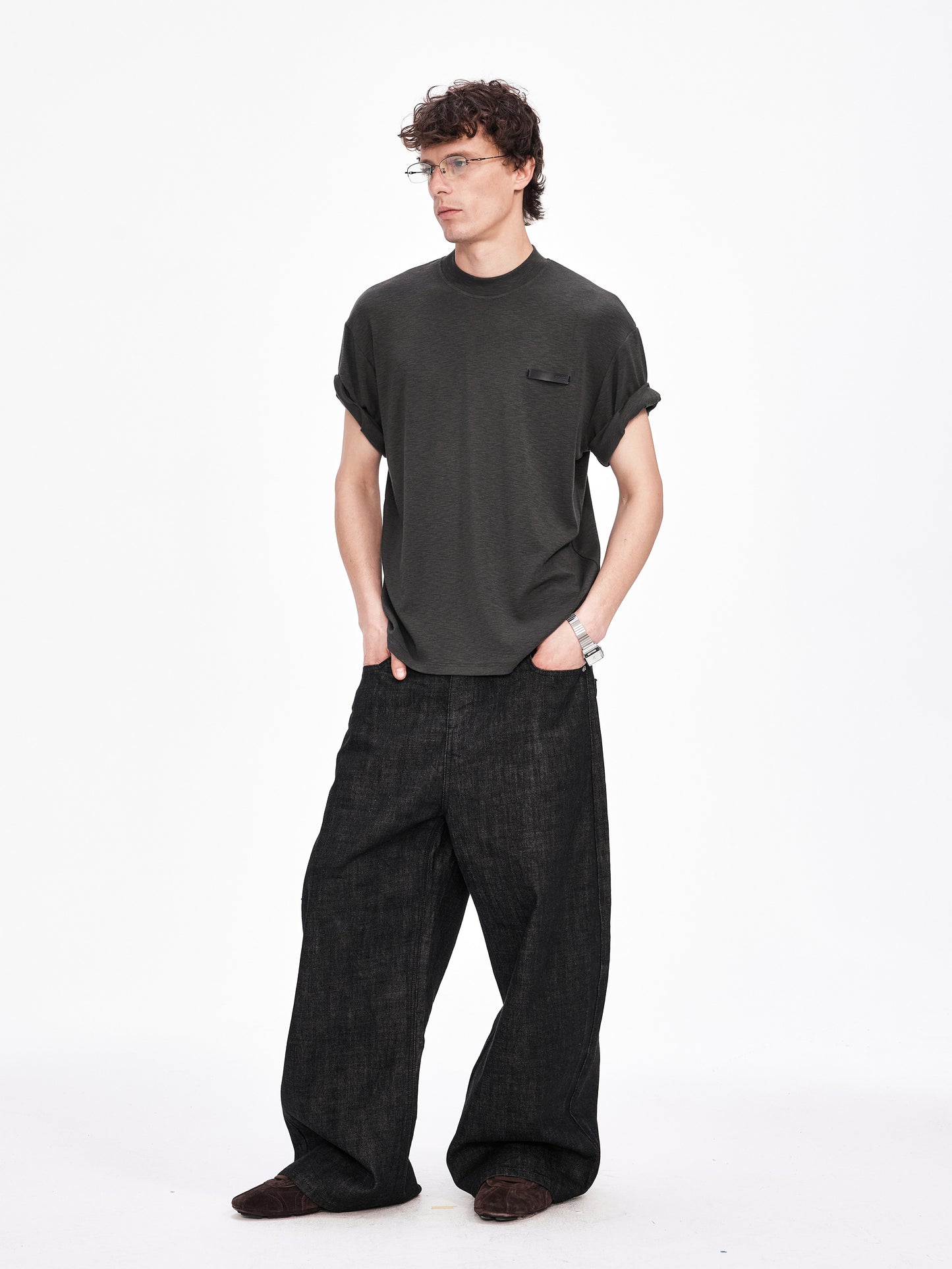 Original Color Jeans with 3D Pattern Cutting