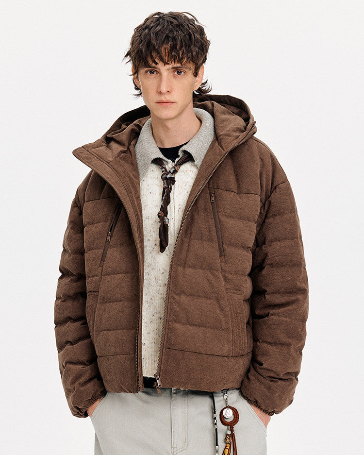 Unisex Minimalist Hooded Down Jacket