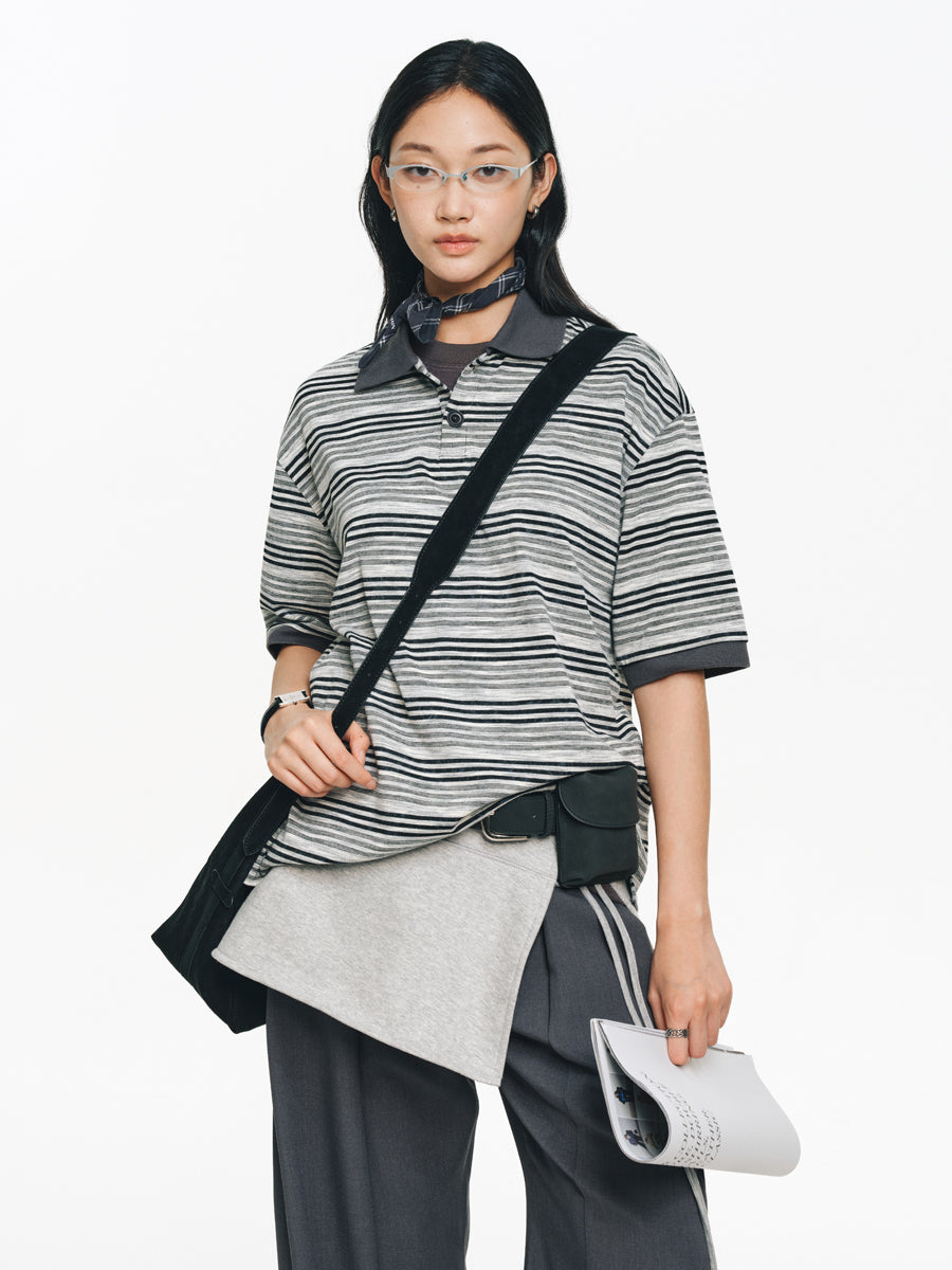 Drop Shoulder Polo Shirt