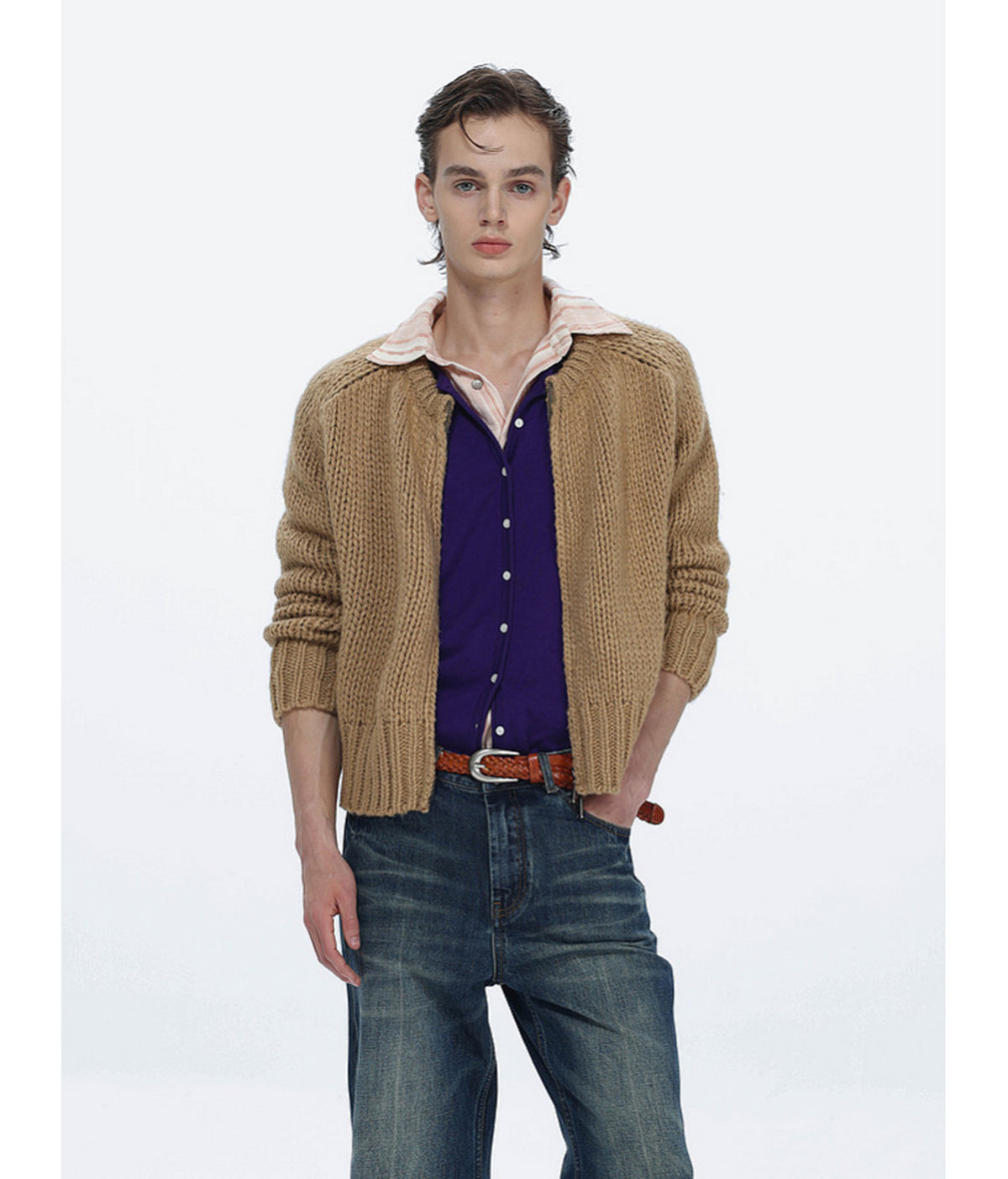Short-Fit Waist Cardigan