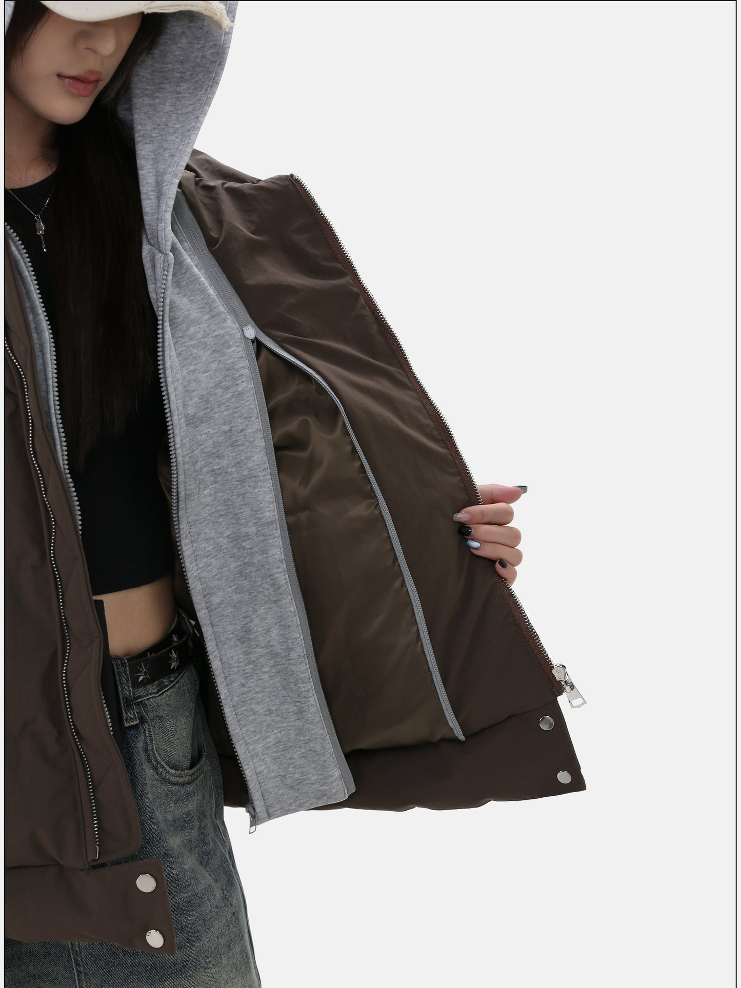 Detachable Two-Piece Hooded Jacket