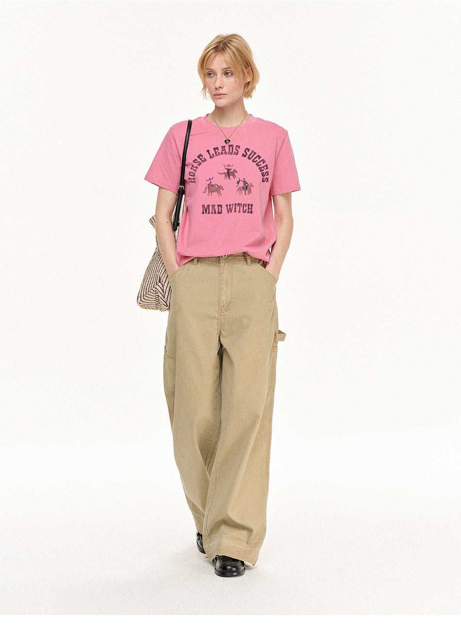 Vintage-style Straight-Leg Pants