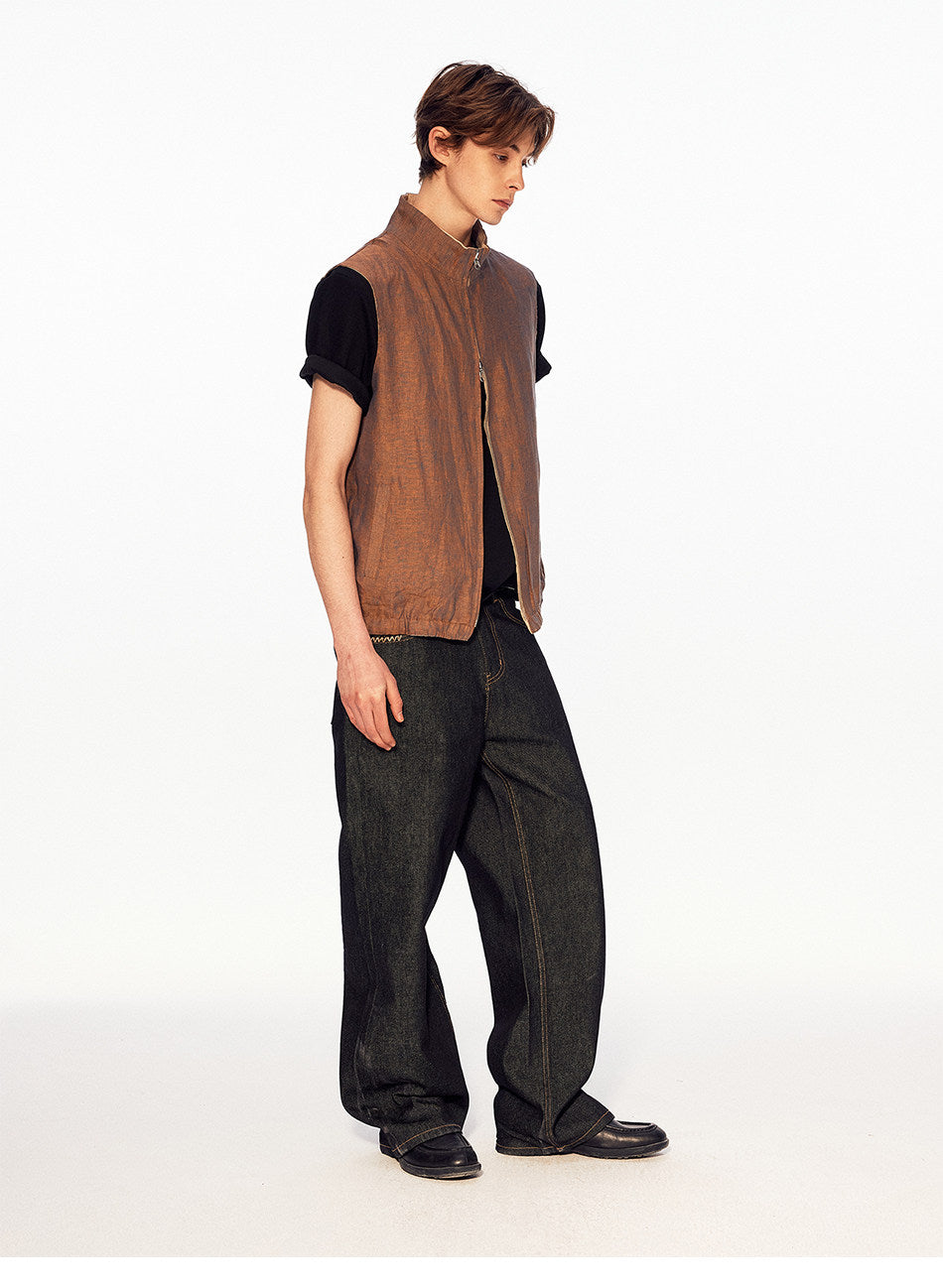 Reversible Stand-Collar Vest