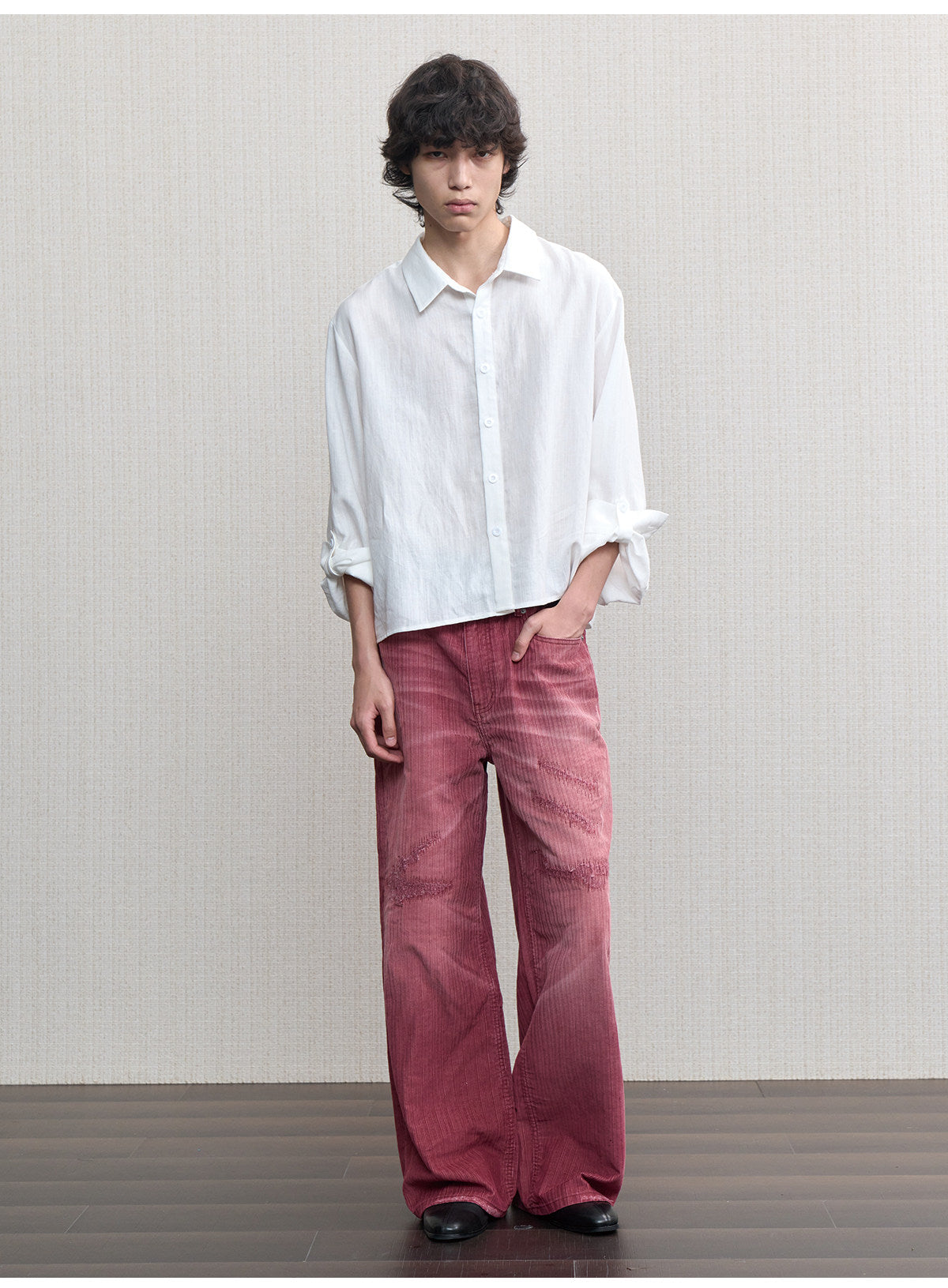 Water-Washed Straight-Leg Jeans