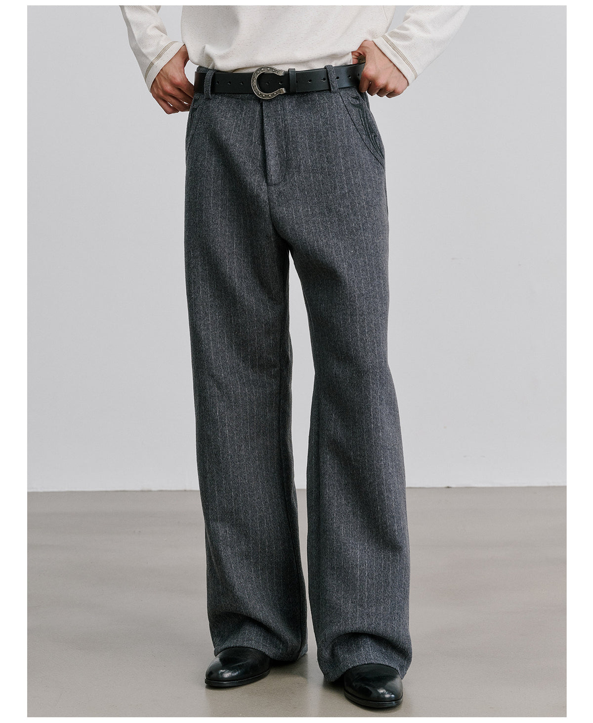 Wool Straight-Leg Pants