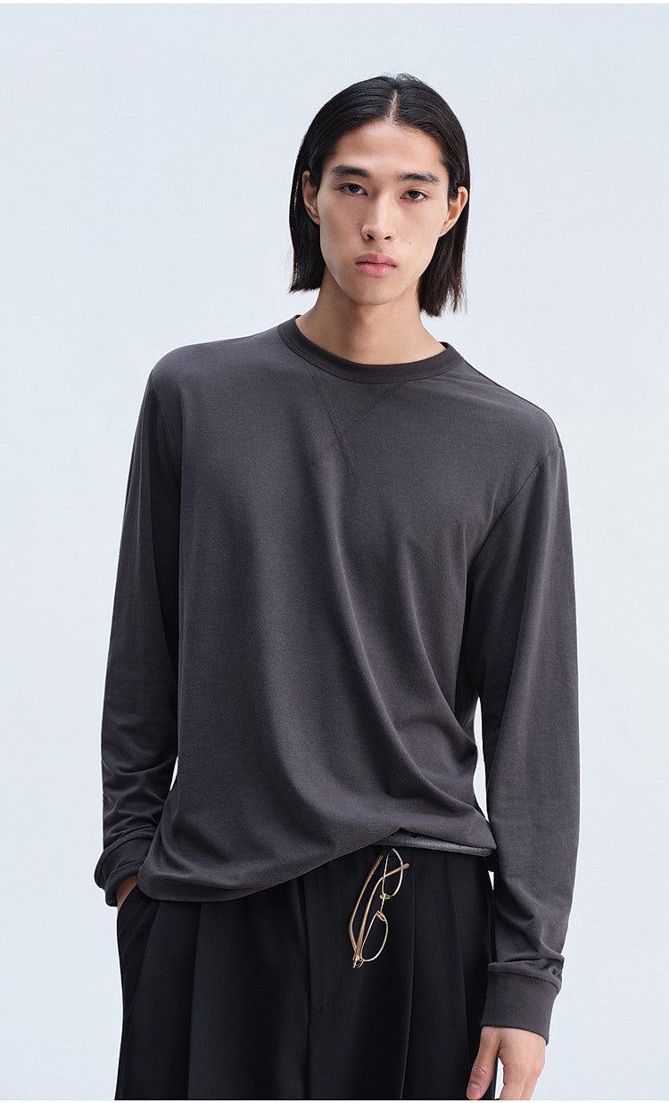 Open-Stitch Collar T-Shirt