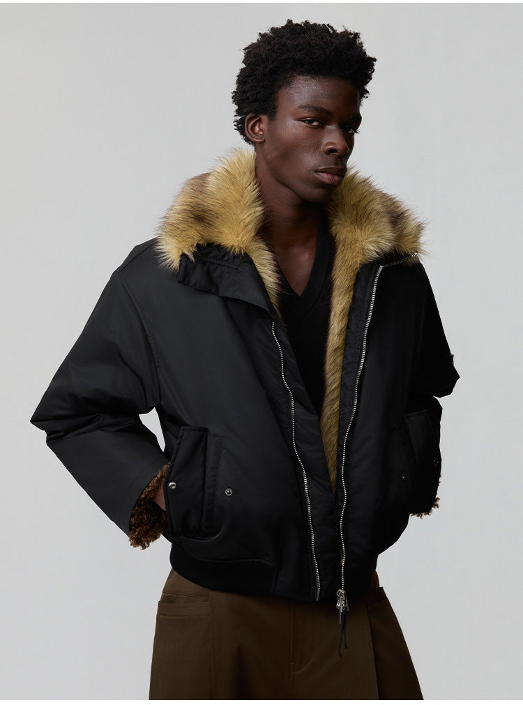 Lambswool-Lined Bomber Jacket