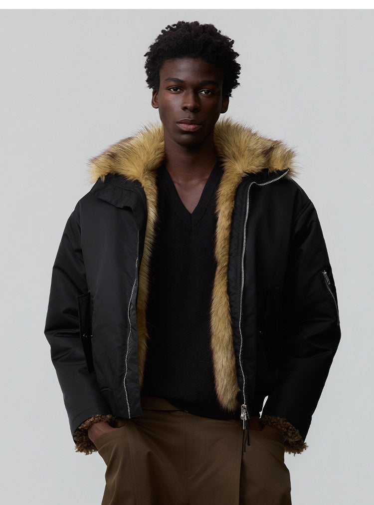 Lambswool-Lined Bomber Jacket