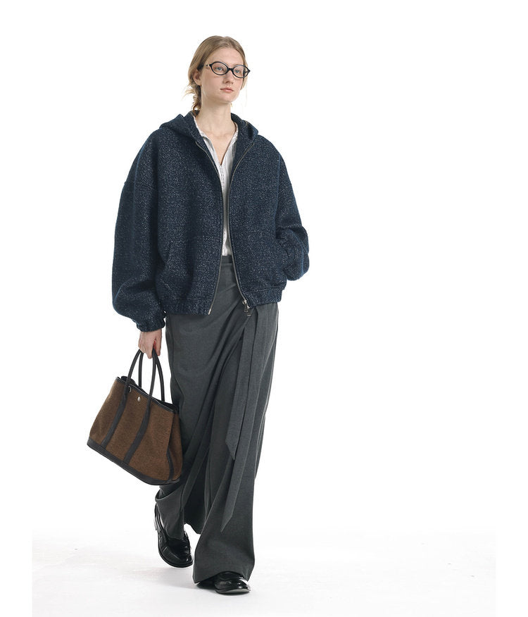 Wool Blend Color Yarn Sweatshirt