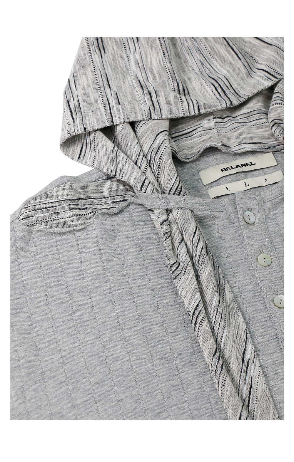 Hooded Henley-neck T-shirt
