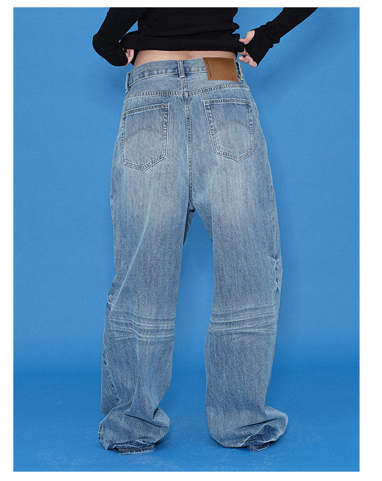 Stereo Pleats Retro Jeans