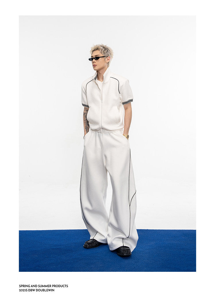 Air Layer Contrast Silhouette Jacket Set