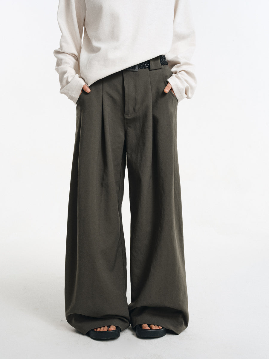 Wrinkle-resistant double-pleated casual pants