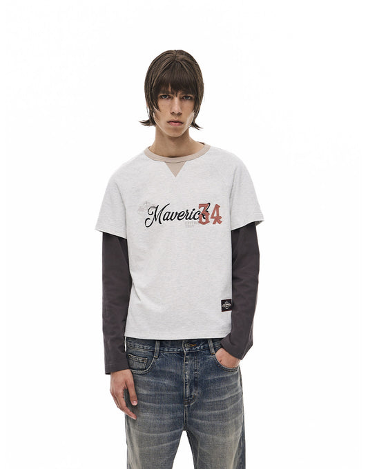 Faux Two-Piece Patchwork T-Shirt