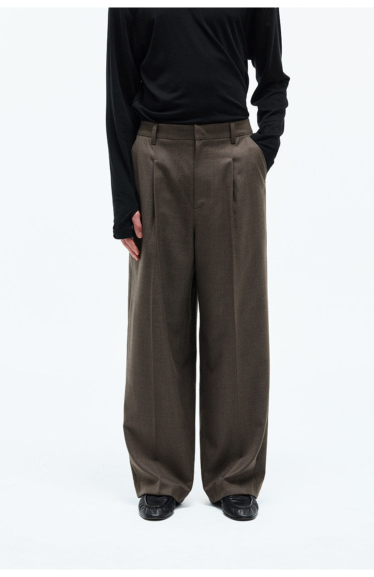 Elastic Waistband Straight Leg Casual Pants