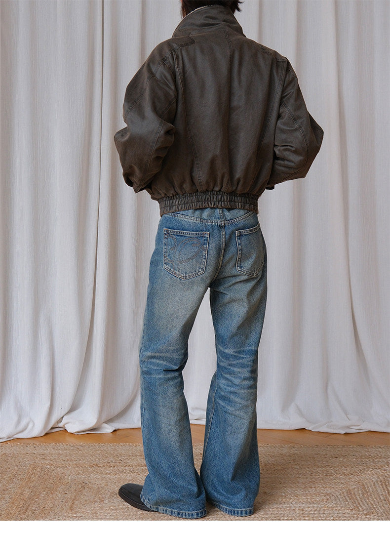Retro-washed bomber jacket