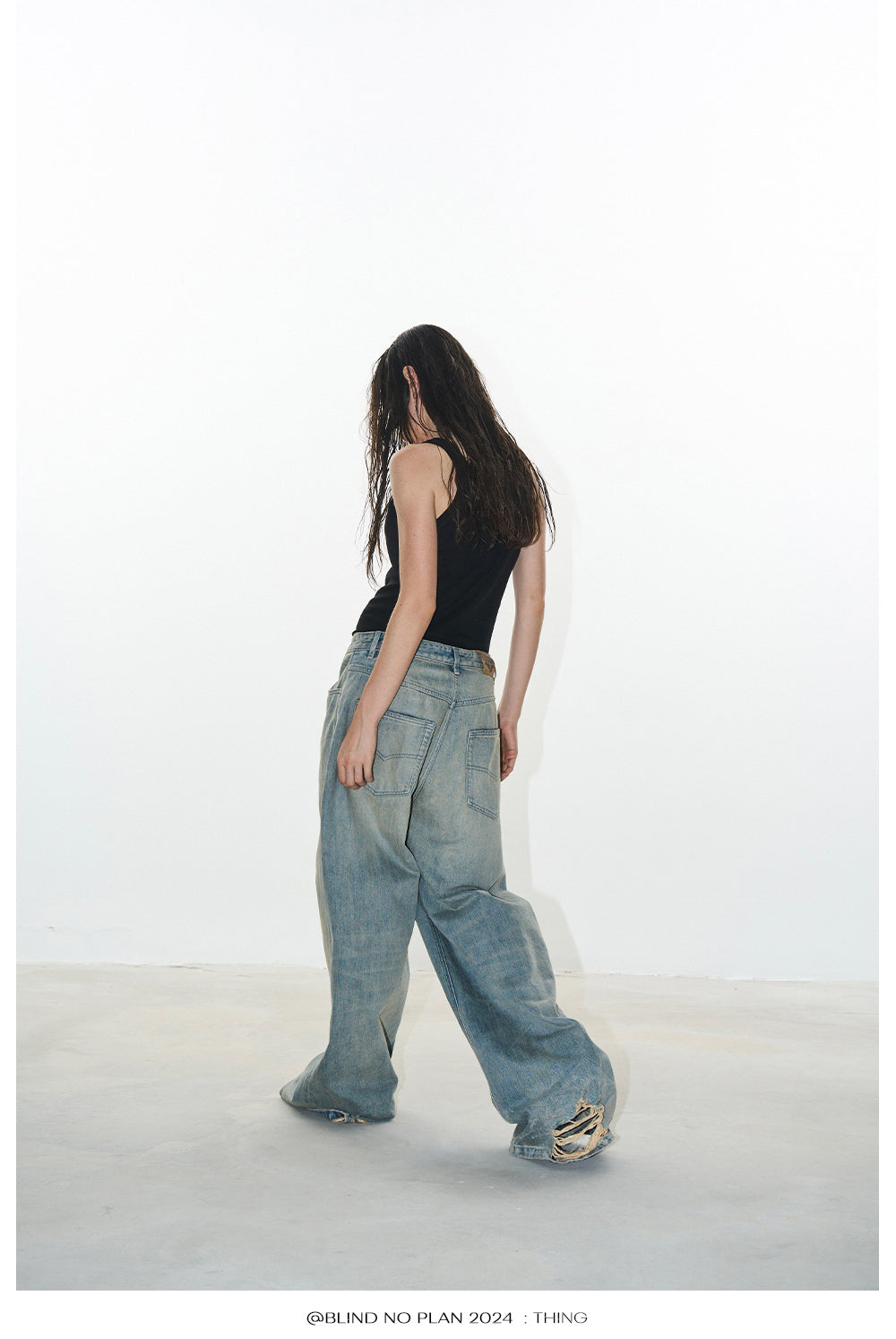 Washed Blue Baggy Jeans