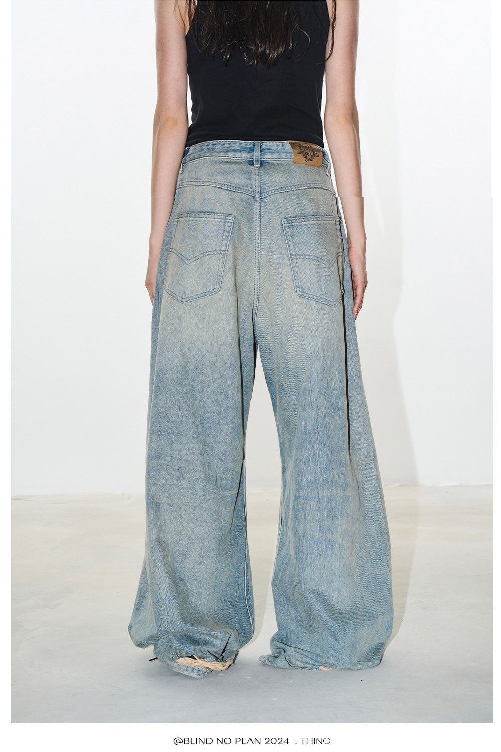 Washed Blue Baggy Jeans