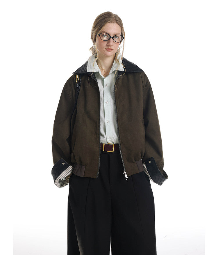 Reversible Oversized Woven Collar Jacket