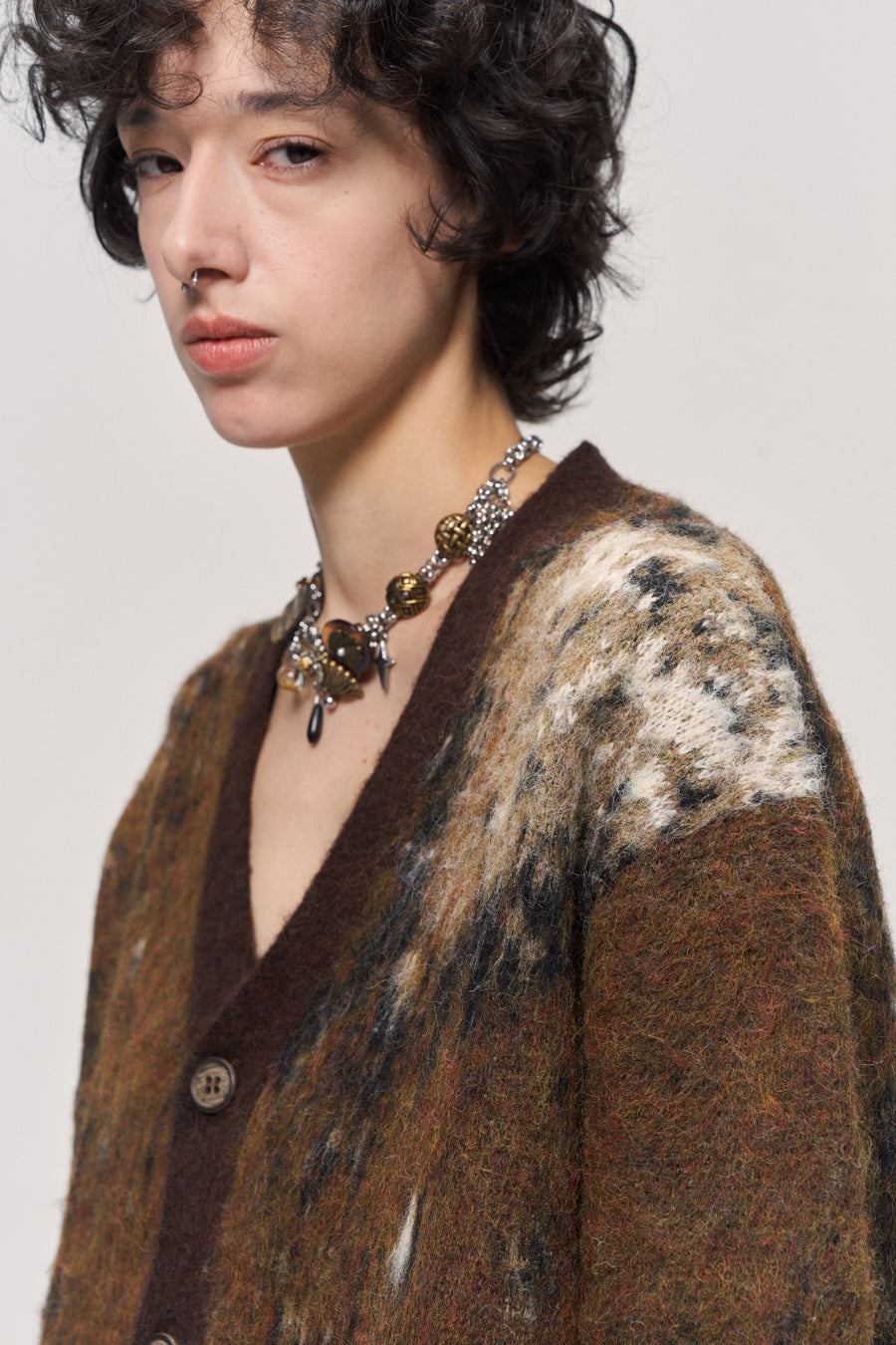 Gradient Wool Blend Cardigan