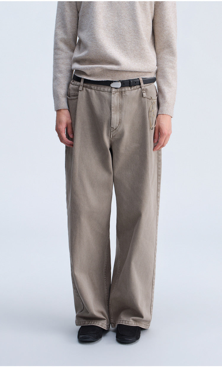 Single-Tuck Denim Pants